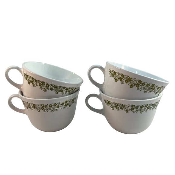 Corelle Spring Blossom Cups Mugs Crazy Daisy Lot of 4 Corning USA C Handle - Picture 1 of 12